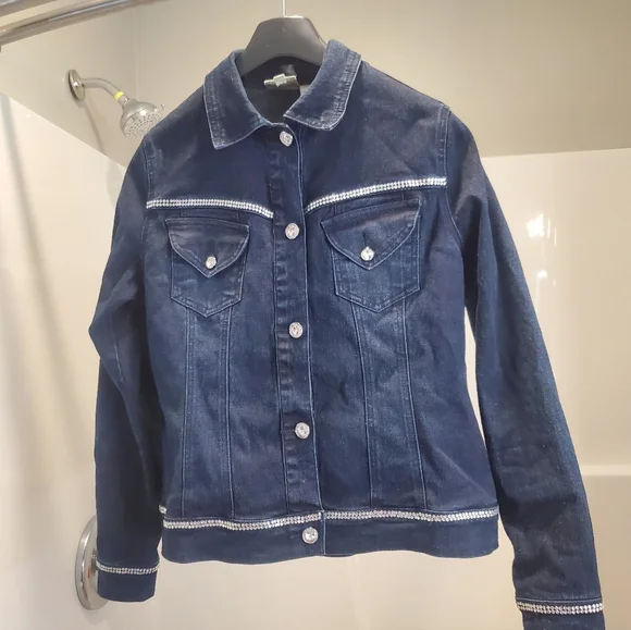 Dg2 Rhinestone Jean Jacket Size Small - Picture 2 of 10